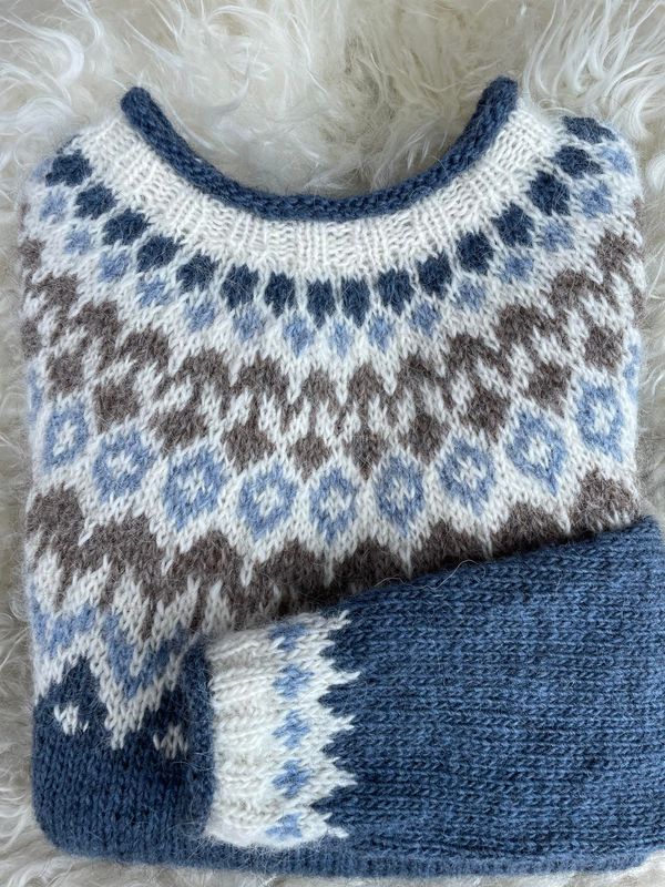 Riddari stone blue heather - garnpakke
