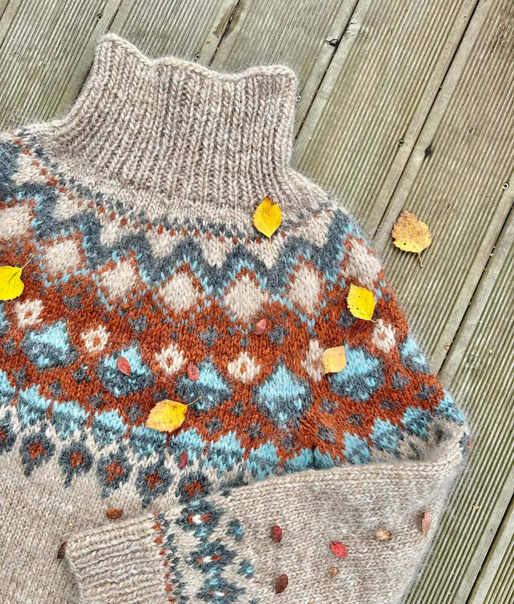 strikket i Alafosslopi Islands ull