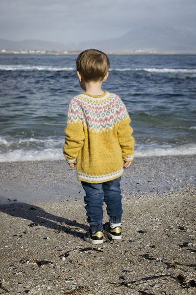 Hovedbilde Riddari genser barn - gul garnpakke