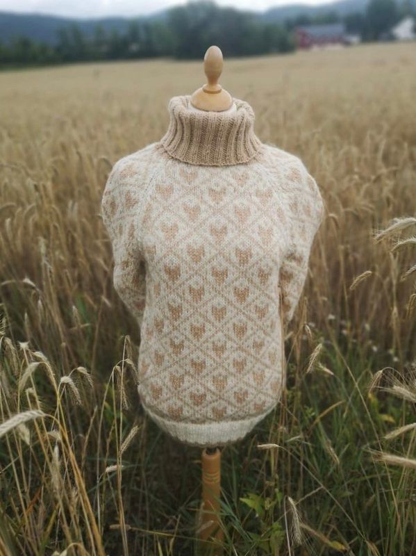 SVARTULV wheat heather - white